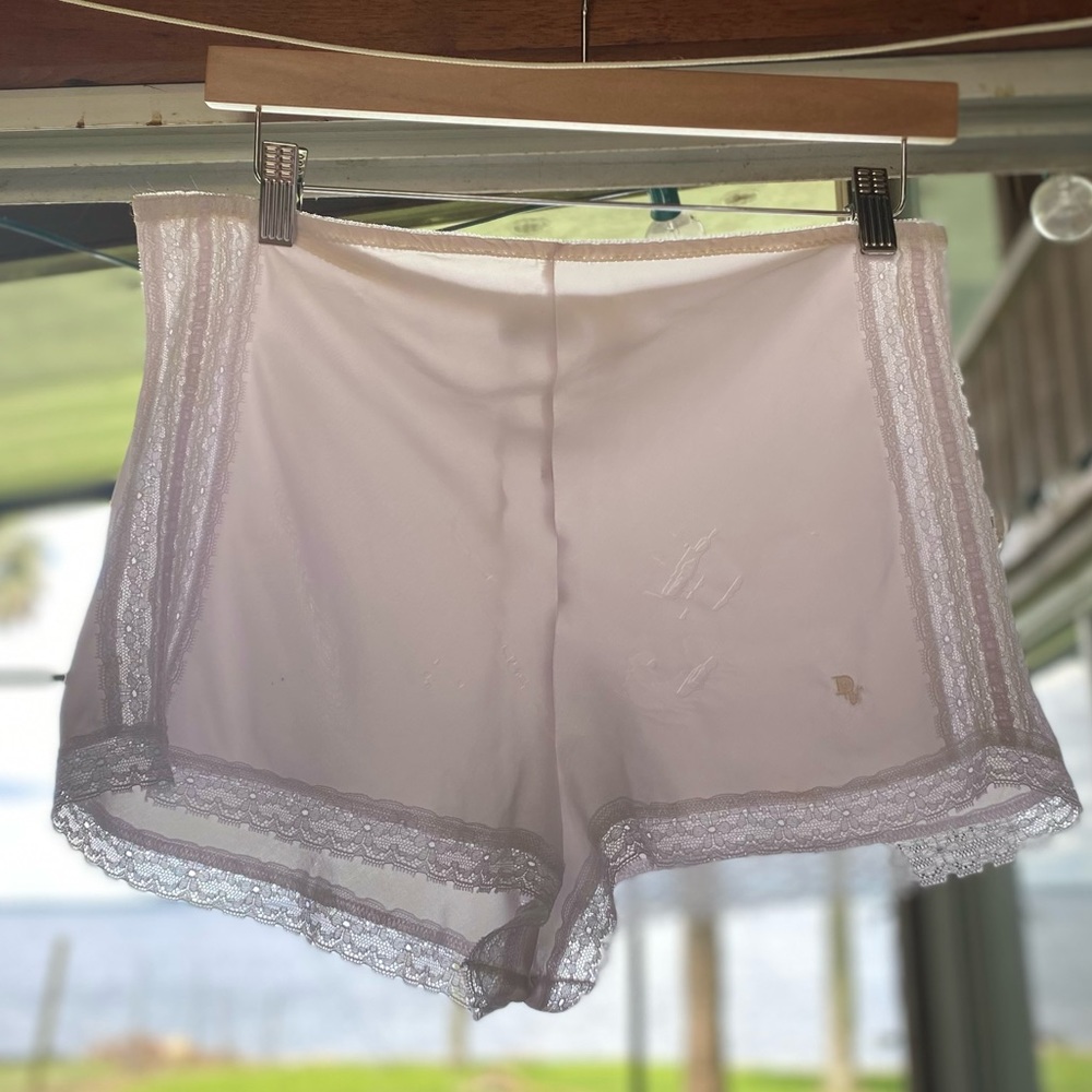 Vintage CHRISTIAN DIOR Lace Satin Panties PettipantsTap Pants French Knickers